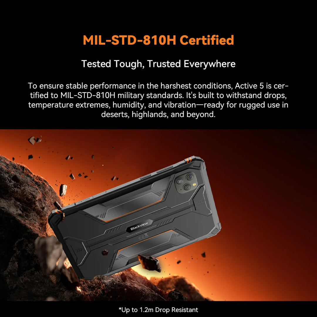 Tablet Resistente Blackview Active 5 [Sin Cargador Europeo] 6GB+128GB 8.68&
