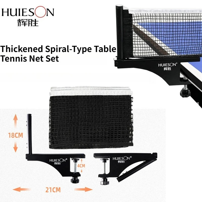 HUIESON Red y Marco de Tenis de Mesa Tipo Espiral Reforzado, Portátil, Desmontable, Fácil de Transportar, Duradero y Resistente a la Corrosión