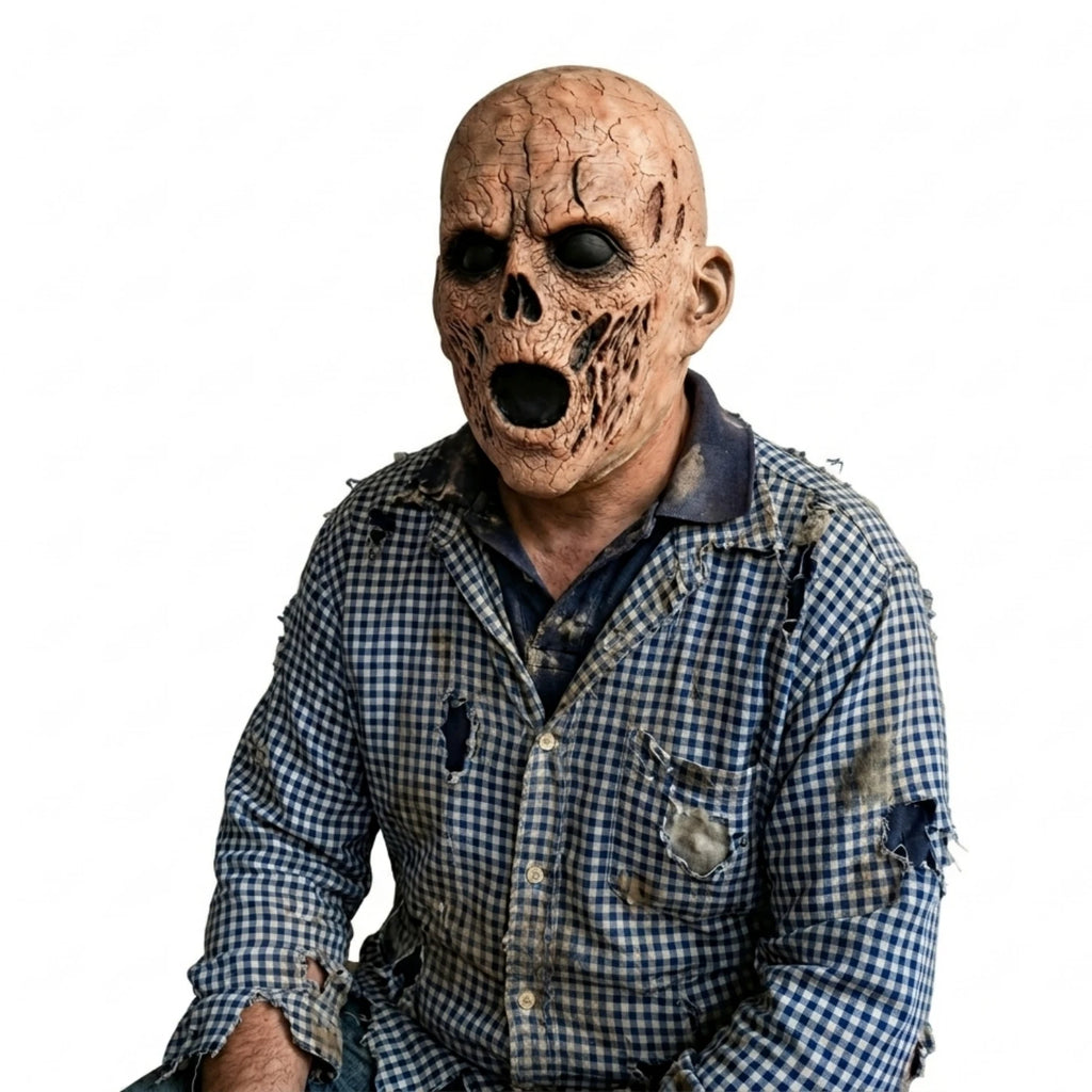 Máscara de terror Scary Hollow con boca abierta, máscara de látex de cabeza completa para disfraz de fiesta de Halloween, accesorio de cosplay para adultos