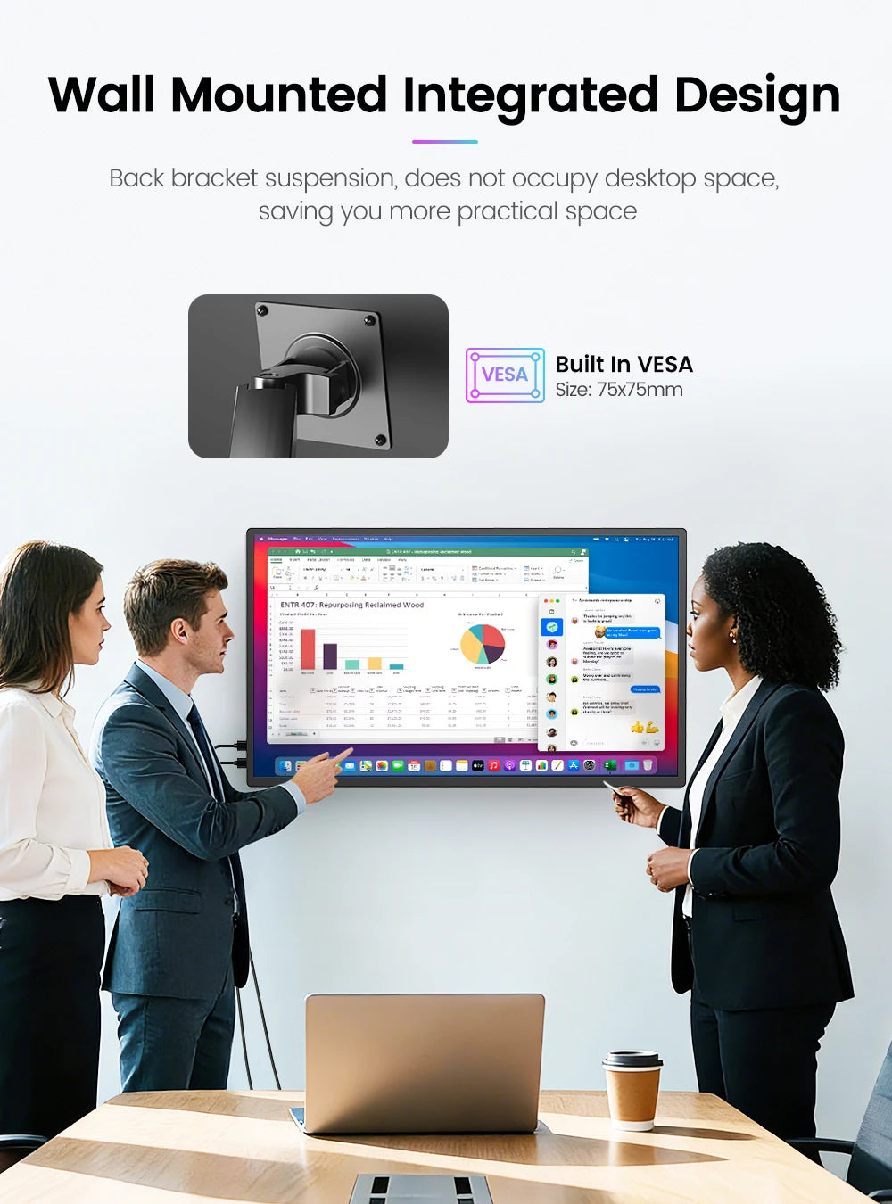 Monitor portátil táctil EVICIV de 10 puntos 21.5 pulgadas FHD 105% sRGB 120Hz HDMI USB-C Pantalla de viaje para portátil MacBook PC Superficie PS5 Xbox Gran pantalla externa con soporte VESA compatible