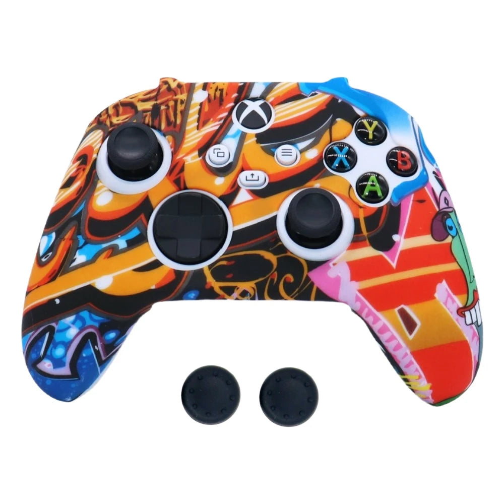 Funda Protectora de Silicona Suave Antideslizante y Antigolpes con Impresión por Transferencia de Agua para Controles de Xbox Series X/S