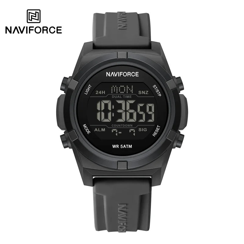Reloj NAVIFORCE 2026 para hombre, reloj con alarma, cronómetro, resistente al agua 5ATM, pantalla dual LCD, reloj de pulsera de cuarzo para uso diario, casual y deportivo