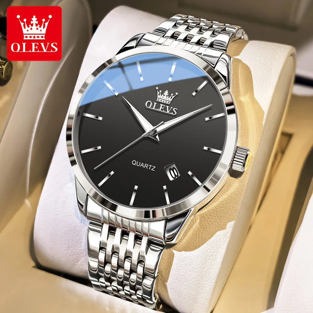 Reloj OLEVS para hombre 2907 original, casual, a la moda, deportivo, de cuarzo, resistente al agua, luminoso, con fecha automática, reloj para hombre, caja de regalo