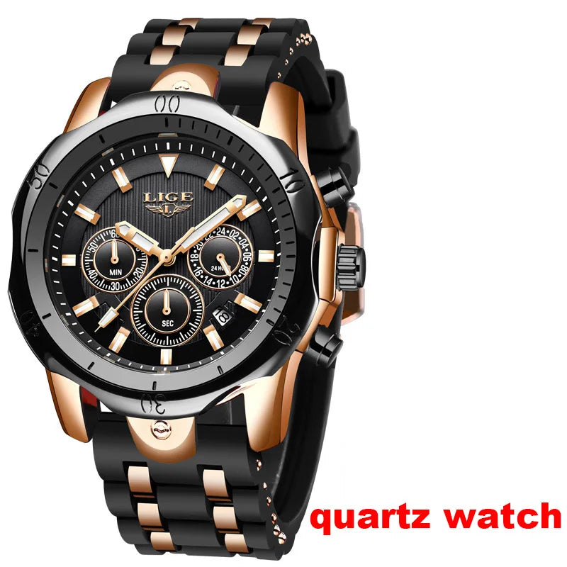 Reloj de pulsera mecánico automático LIGE 2026 para hombre, reloj de lujo de marca superior con tourbillon, reloj de moda para hombre, resistente al agua para negocios