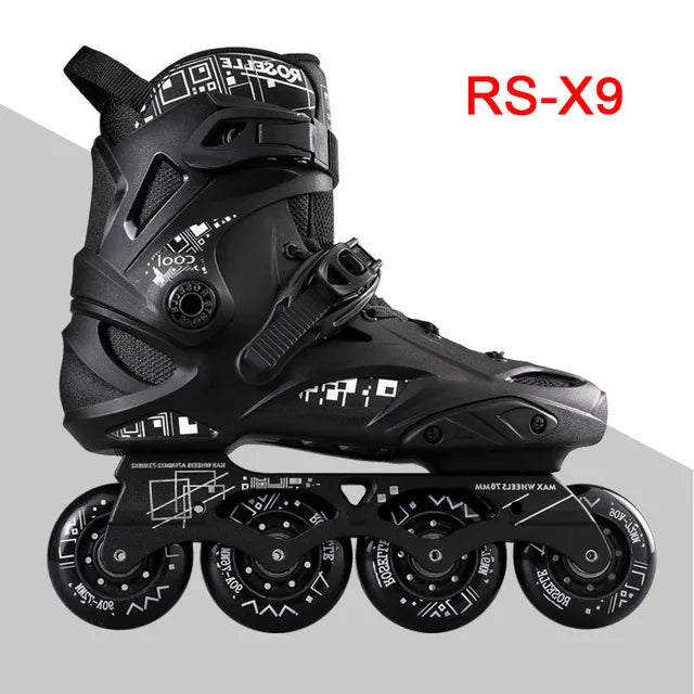 Patines en línea originales de PU para adultos y niños, 4 ruedas, Patines de marco plano para Slalom, deslizamiento, FSK, patinaje de carretera