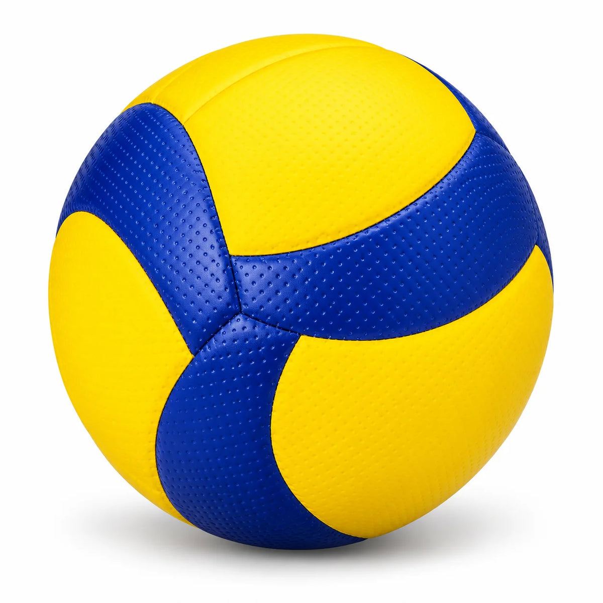 Balón de voleibol de tamaño 5, de poliuretano, para entrenamiento en interiores y exteriores, balón de voleibol de playa resistente al agua, ideal para el gimnasio escolar, color azul y amarillo.