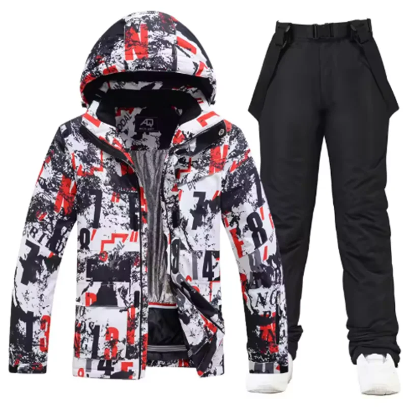 Traje de esquí colorido y cálido para hombre, ropa de snowboard, chaquetas de invierno, pantalones para hombre, ropa impermeable, disfraces de nieve,-30