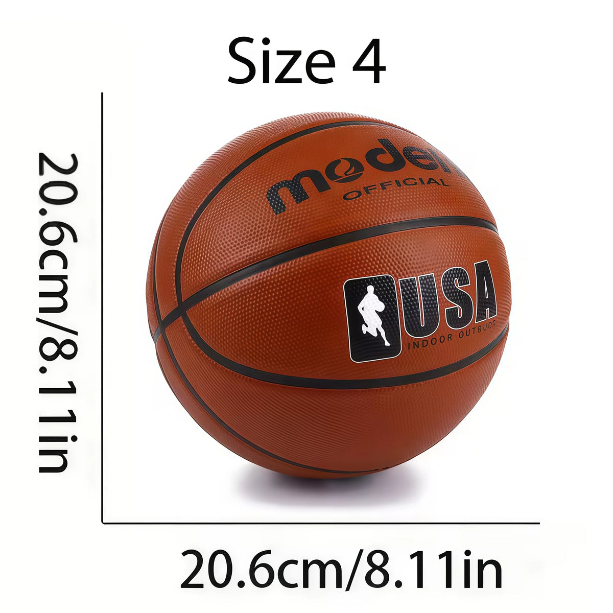 Balón de baloncesto oficial para adultos y adolescentes, color marrón, talla 4/5/6/7, balón de juego profesional de goma duradera para interiores y exteriores, 1 ud.