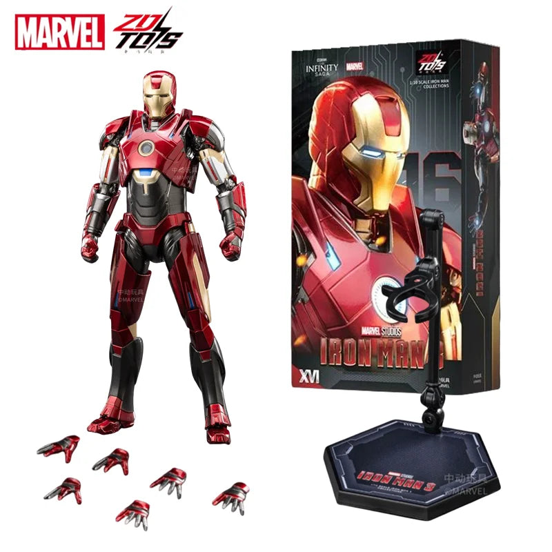 ZD Toys Iron Man MK15 MK16 máquina de guerra MK2 figura de acción Iron Man Mk47 MK35 pargo rojo 1/10 escala Iron Man colecciones regalo