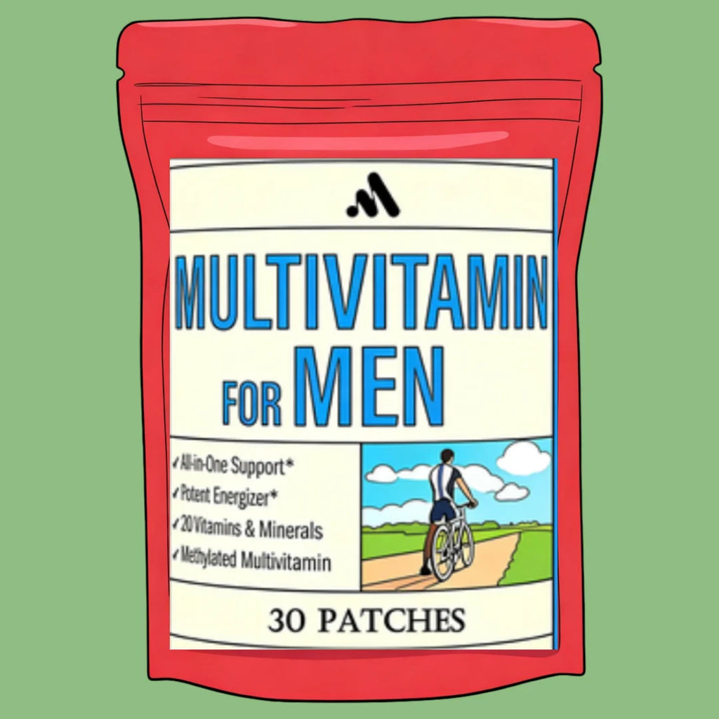Parche Transdérmico Multivitamínico para Hombres, Contiene Vitaminas A, B6, B12, Zinc, Calcio y Vitamina D, 30 Parches