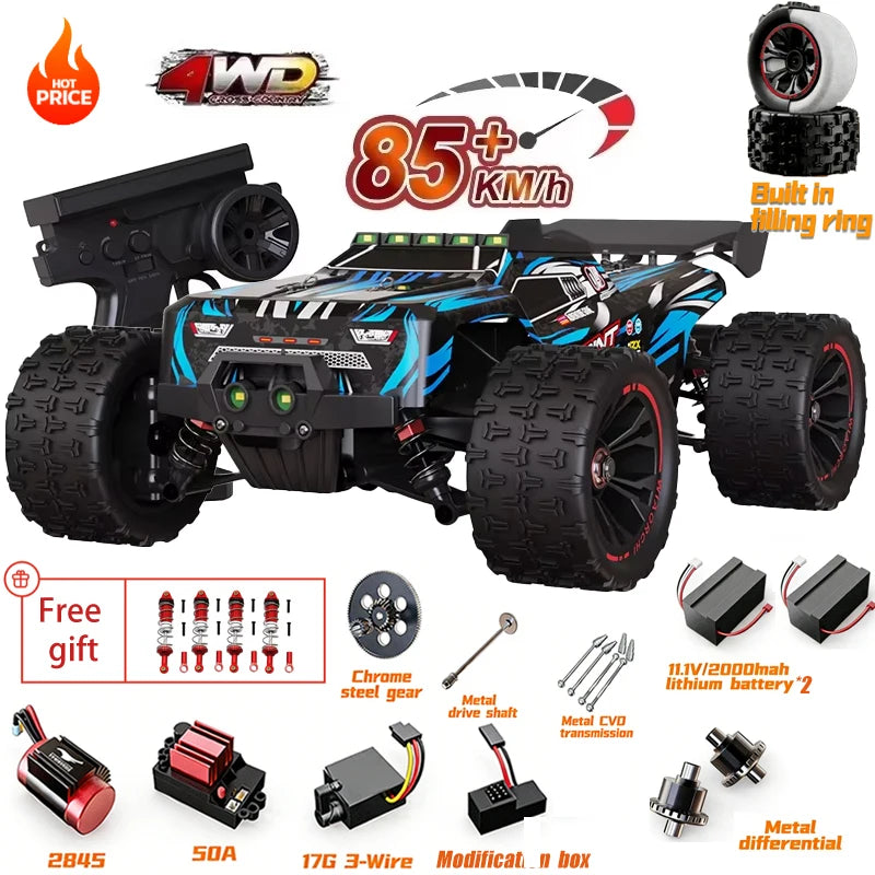 SG116MAX SCY9522 1:16 Auto de Carreras de Alta Velocidad con Derrape a 80KM/H, Motor sin Escobillas, 4WD, 9522PRO 50KM/H, Auto RC Todoterreno, Juguetes para Niños, Regalo
