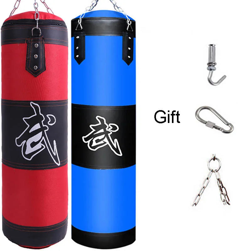 Saco de arena para boxeo, saco de boxeo pesado con gancho de techo, cadena de acero, entrenamiento físico, MMA, Kickboxing, Muay Thai, Karate, Taekwondo