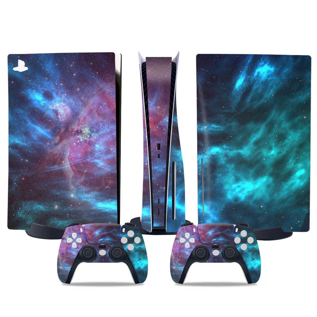 Compatible with PS5 Disc Skin Sticker Protective Vinyl Decal Removable Cover for PS5 Disc Console and 2 Controllers