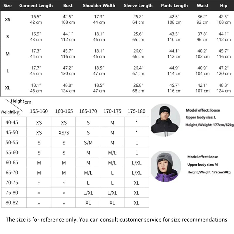 Traje de esquí unisex de una sola pieza, holgado, impermeable, cálido, de tejido grueso, de color liso, mono para snowboard, ropa de invierno para esquiar al aire libre, para hombres y mujeres.
