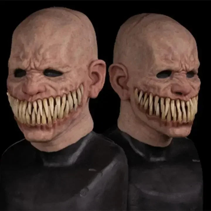 Cosplay monstruo espeluznante boca grande dientes Chompers máscaras de látex fiesta de Halloween accesorios de disfraz aterrador máscara de payaso de terror