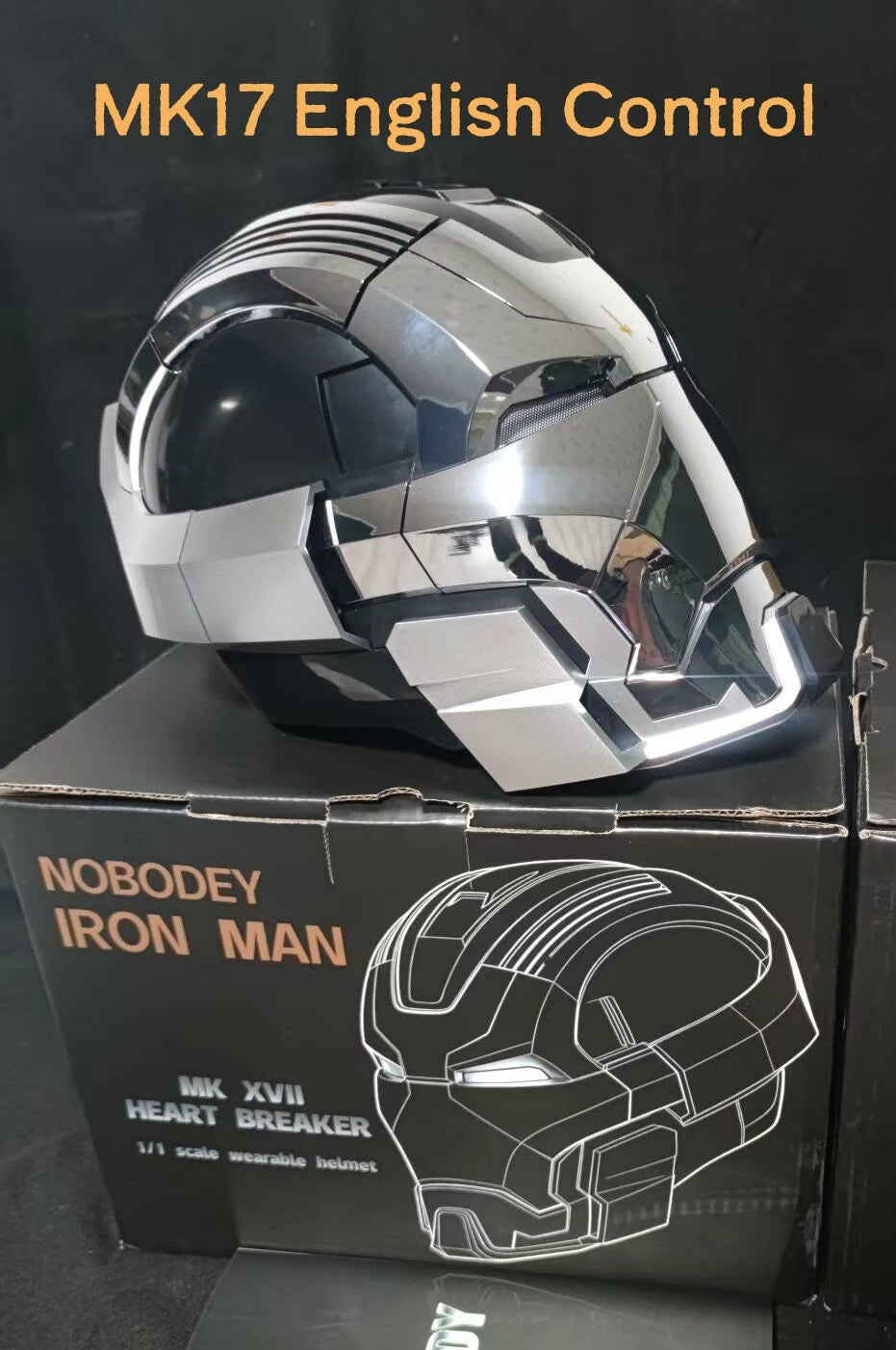 Casco de Iron Man KBGO, Juguete Eléctrico Mk5 Actualizado, Mk17, Control por Voz de Jarvis, Modelo con Apertura y Cierre Automático, Colección de Máscaras