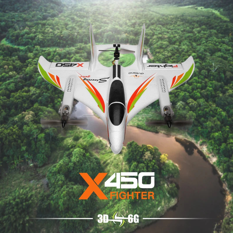 WLtoys-avión teledirigido XK X450, 6 CANALES, sin escobillas, 2,4G, planeador de Radio Control, ala fija, 3D/6G VS XK X520