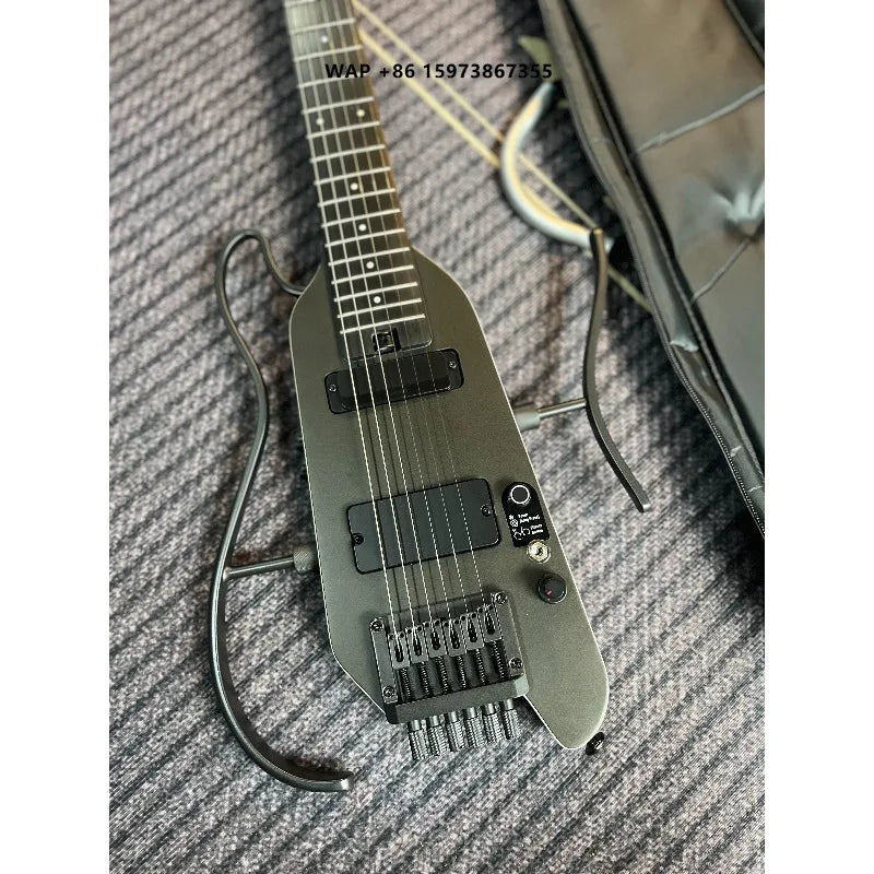 Donner HUSH-X PRO Guitarra Eléctrica Portátil sin Cabezal de 38 Pulgadas con Tecnología Lock y Diseño Zero Rock Starter