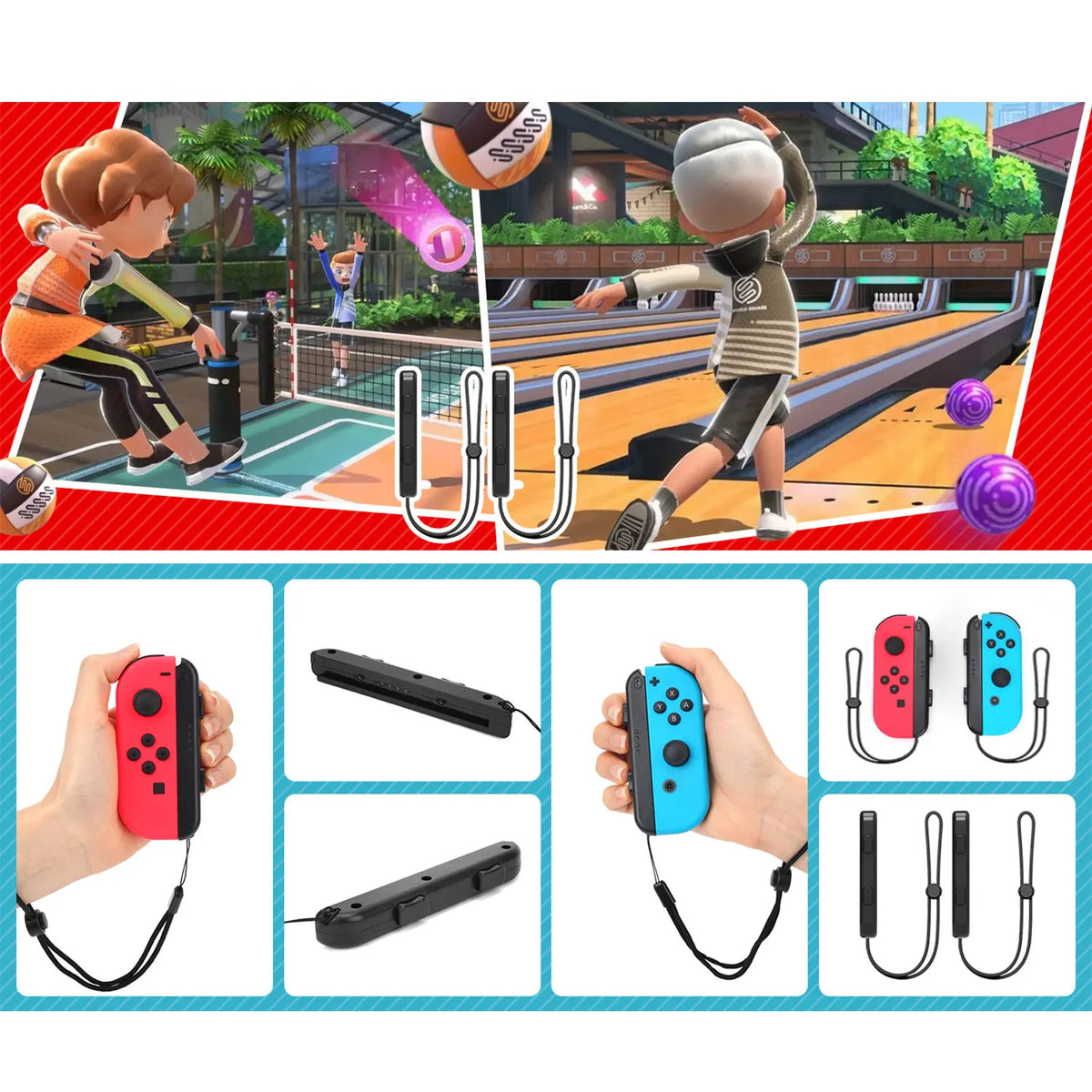 Kit de Accesorios Deportivos 10 en 1 para Switch/Switch OLED, Paquete de Accesorios para Juegos Deportivos 10 en 1 para Nintendo Switch