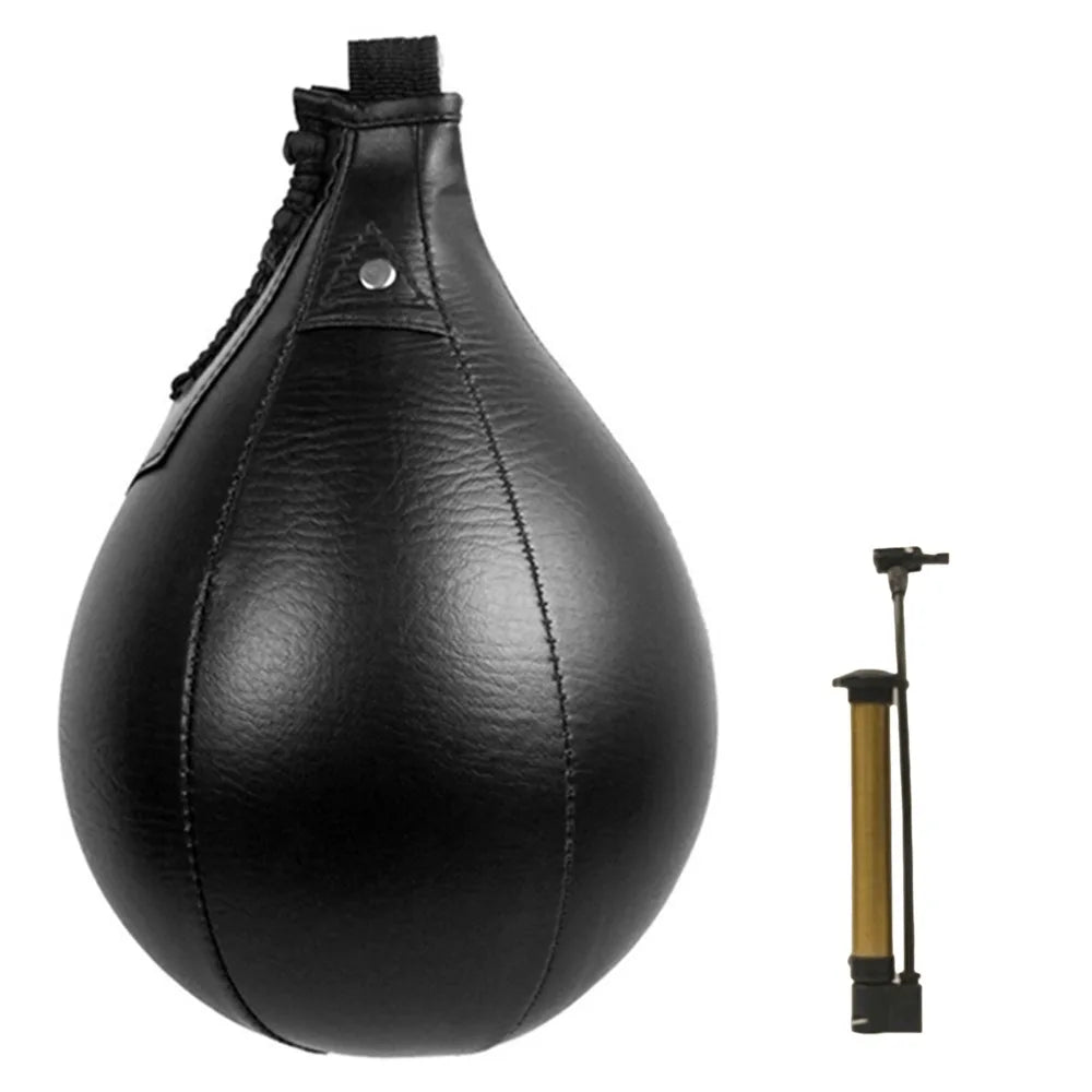 2 unidades de saco de velocidad de boxeo de cuero PU cosido, bola de reacción colgante, absorbente de impactos, ligero, para entrenamiento de boxeo