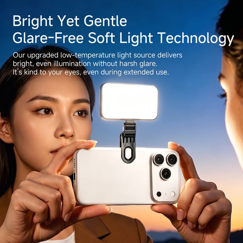 Mini Luz de Video LED de 5W, Luz de Relleno Portátil para Cámara de Teléfono, Vlog, Selfie, Transmisión en Vivo, 3 Niveles de Brillo, Soporte Hot Shoe para Fotografía