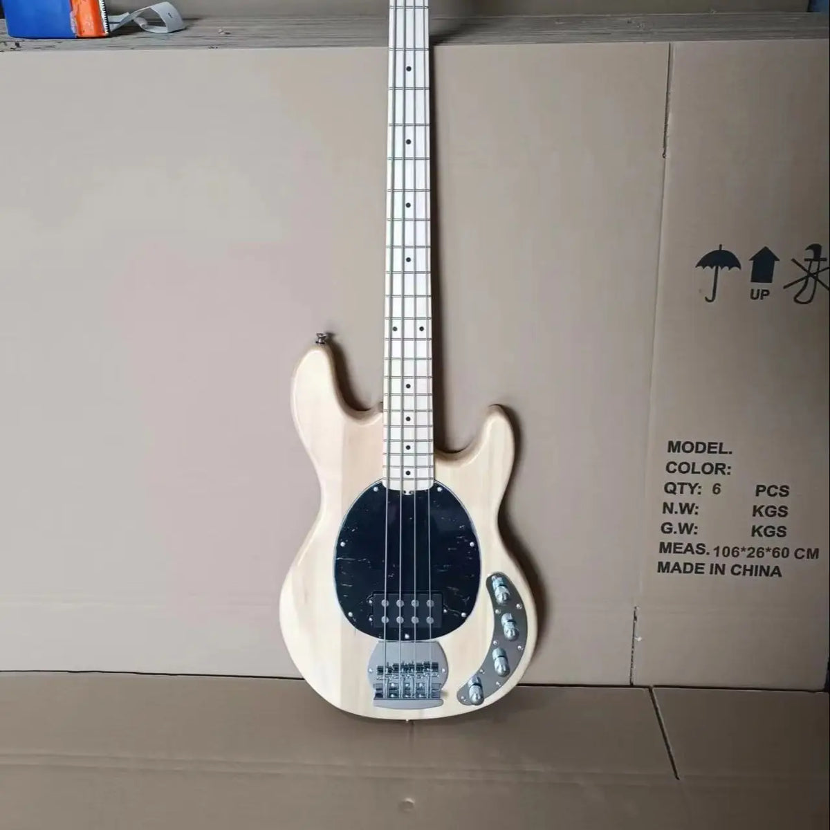 Bajo eléctrico de 4 cuerdas, color rosa, con pastillas pasivas, cuerpo de madera de caoba, mástil de arce, 22 trastes, 2V2T, para músicos.