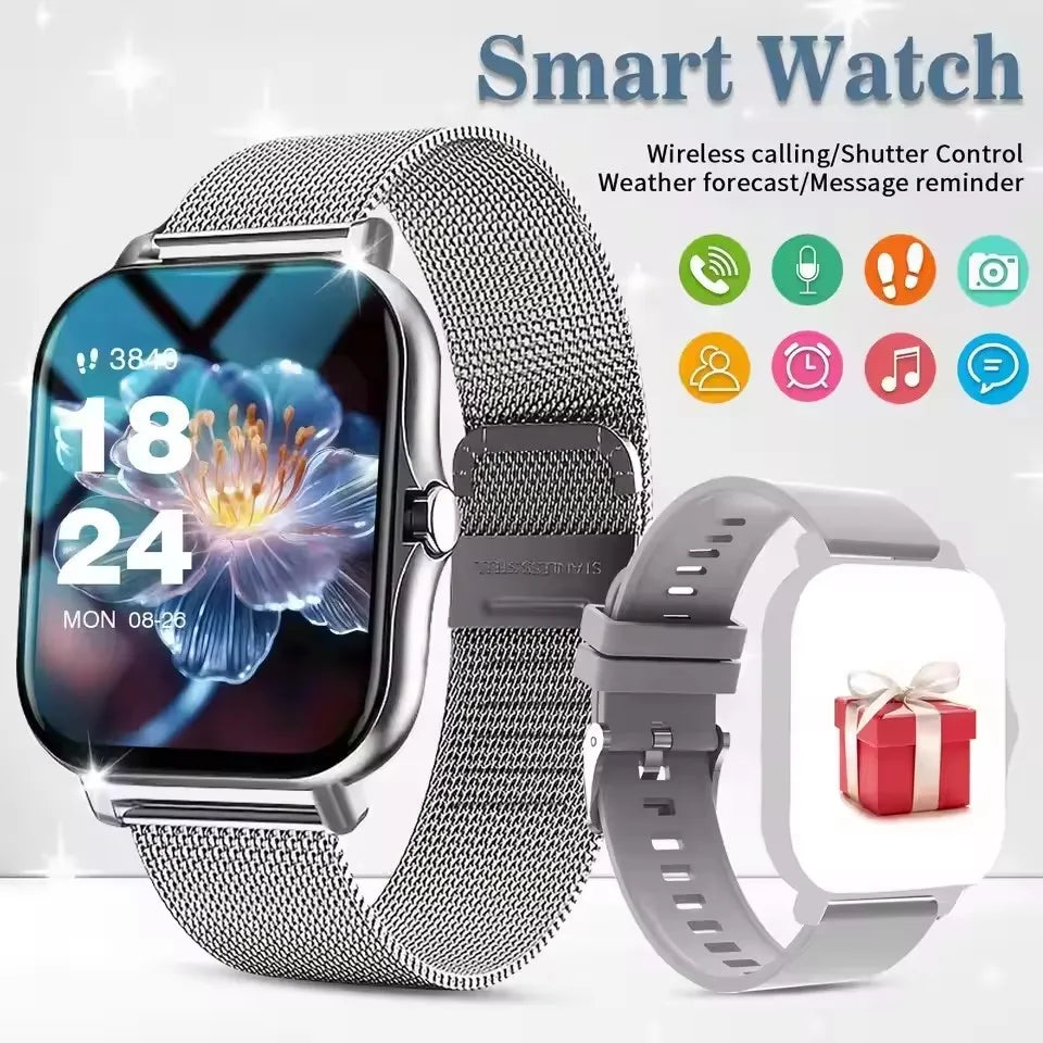 Reloj inteligente 2026, llamadas Bluetooth, rastreador de ejercicios, monitor de frecuencia cardíaca y registro de sueño, reloj deportivo para exteriores para Android/iOS, hombres y mujeres HT30