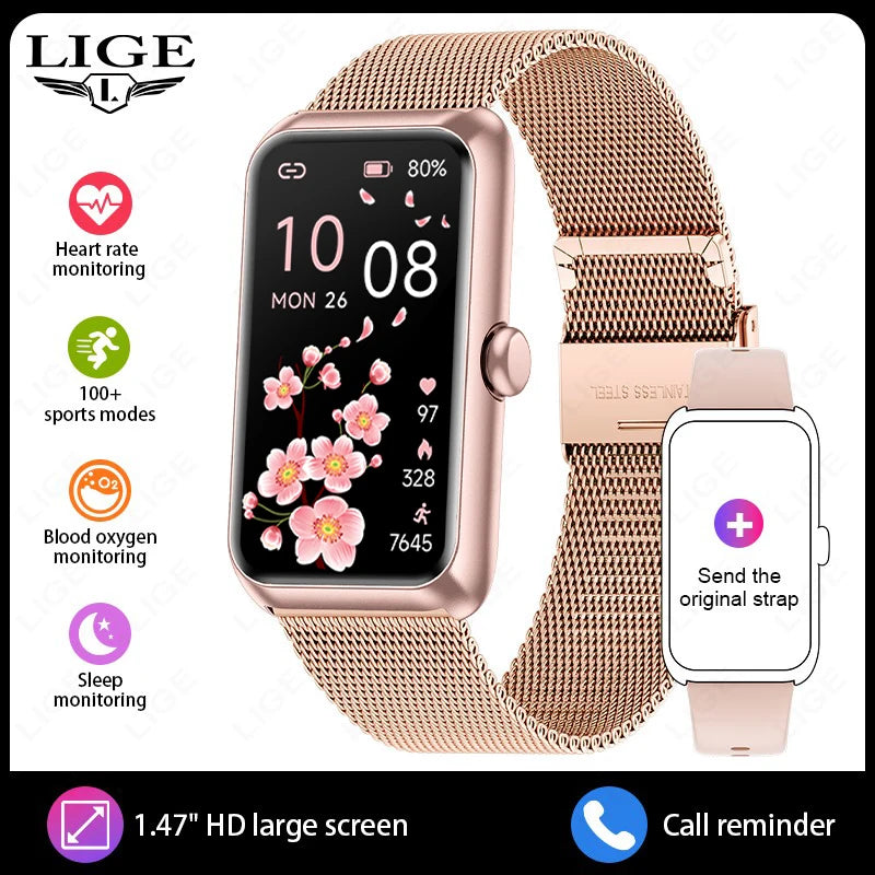 2026 Nuevo Smartwatch de 1.47 pulgadas con oxígeno en sangre, frecuencia cardíaca, monitoreo de salud del sueño, notificaciones y pulsera para múltiples deportes