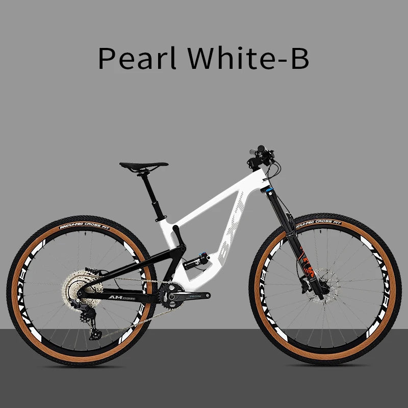 Bicicleta de montaña BXT de doble suspensión, cuadro de fibra de carbono, rodada 29, compatible con horquilla de 160mm de recorrido, eje Boost y tubo de sillín con suspensión