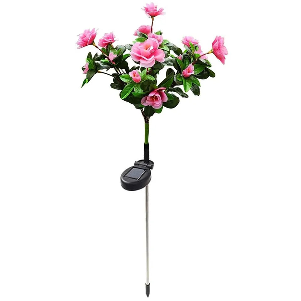 Luces solares LED de flores de azalea impermeables para exteriores, iluminación decorativa de paisaje para césped, patio, jardín y senderos, el mejor regalo