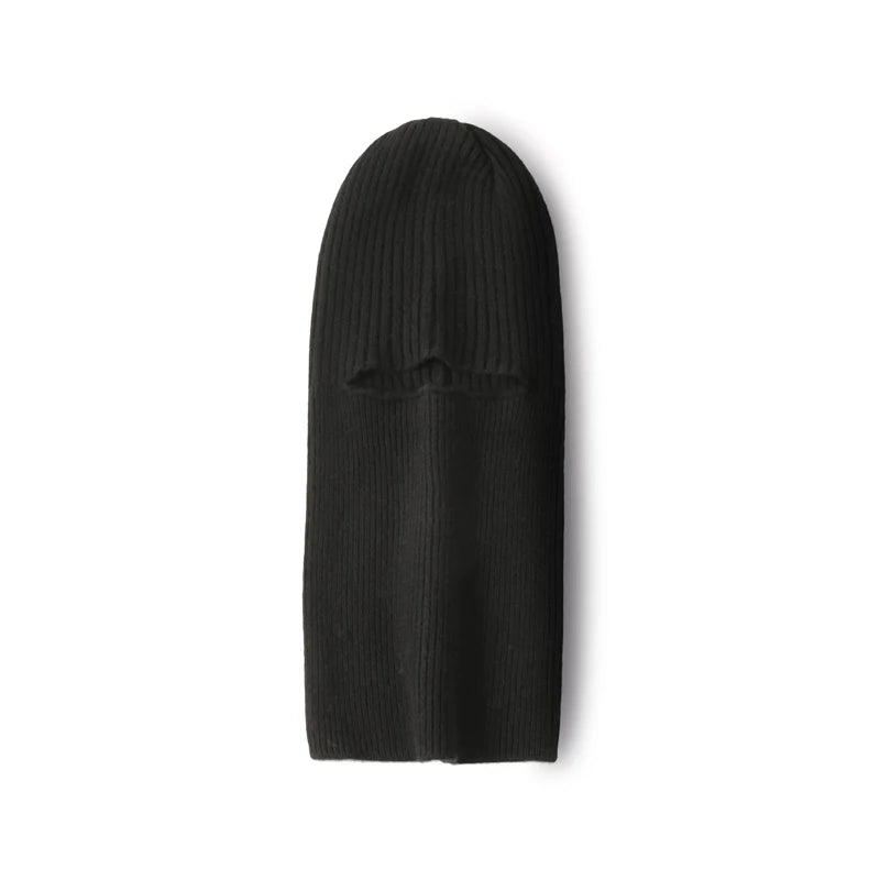 100% pasamontañas de punto de cachemira pura, bufanda, sombreros elegantes, gorros para mujeres y hombres, capucha de invierno, gorros cálidos para el cuello, Unisex
