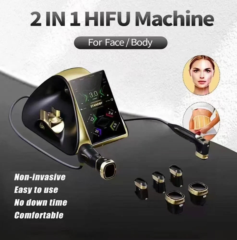 Máquina HIFU 22D‑MAX con aplicadores RS 13D y 18D para lifting facial, antienvejecimiento, modelado corporal, reducción de grasa, equipo profesional de belleza para salones.