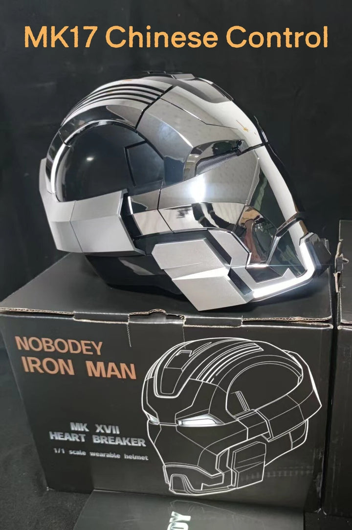 Casco de Iron Man KBGO, Juguete Eléctrico Mk5 Actualizado, Mk17, Control por Voz de Jarvis, Modelo con Apertura y Cierre Automático, Colección de Máscaras