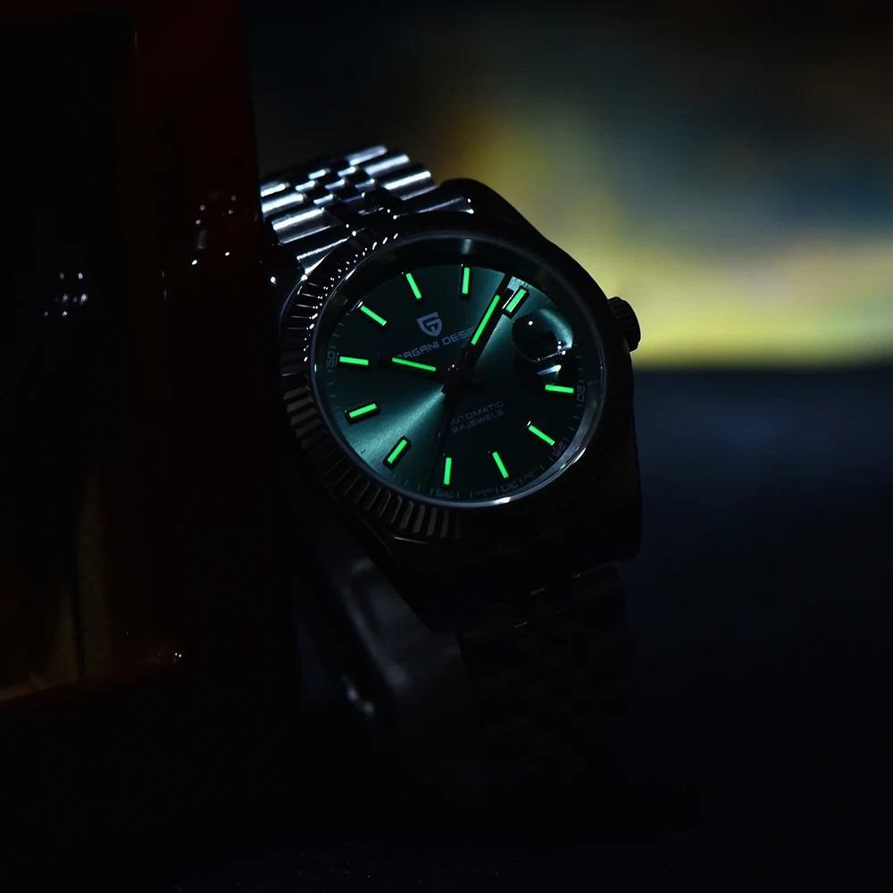 Reloj para hombre PAGANI DESIGN PD1645, movimiento automático, resistente al agua 100M, acero inoxidable, cristal de zafiro, reloj deportivo y de negocios