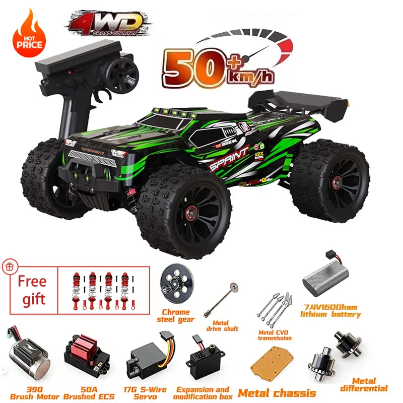 SG116MAX SCY9522 1:16 Auto de Carreras de Alta Velocidad con Derrape a 80KM/H, Motor sin Escobillas, 4WD, 9522PRO 50KM/H, Auto RC Todoterreno, Juguetes para Niños, Regalo