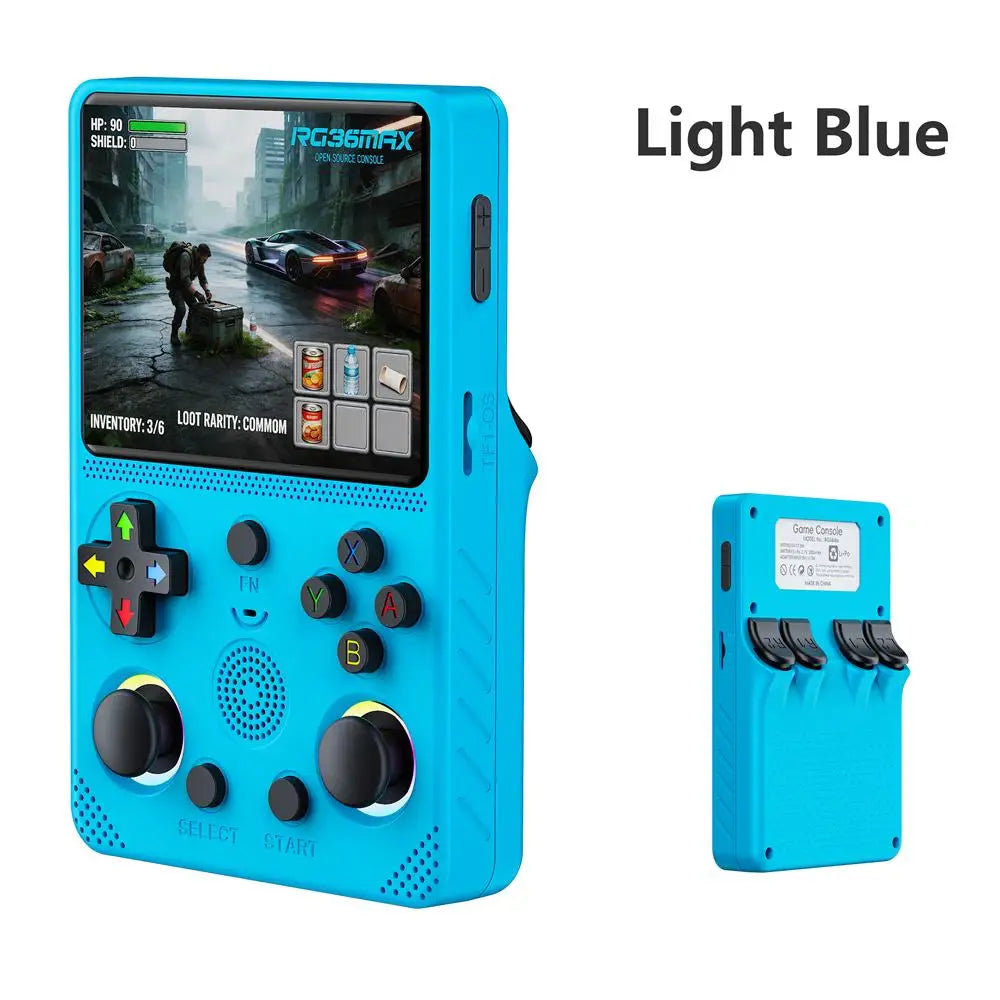Consola de videojuegos portátil retro RG36max 2026, pantalla HD IPS de 3.5 pulgadas, más de 30,000 juegos, sistema Linux de código abierto