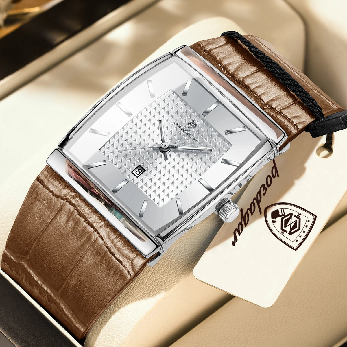 Reloj de pulsera para hombre POEDAGAR de alta calidad, estilo ejecutivo, con fecha, resistente al agua, luminoso y de cuarzo con correa de piel.
