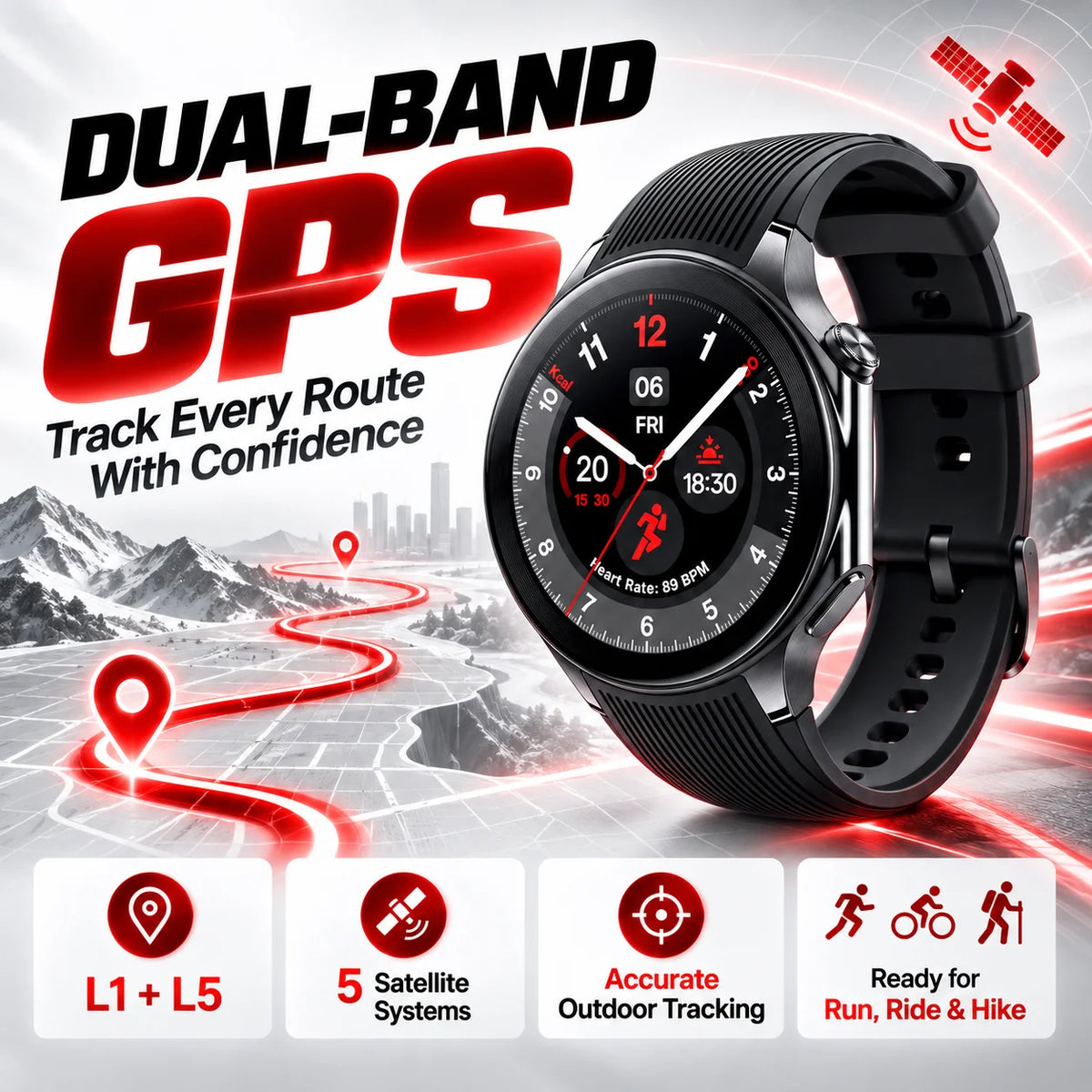 Nuevo Smartwatch OnePlus Watch 2 Pantalla AMOLED 1.43'' WiFi GPS IP68 Google Pay