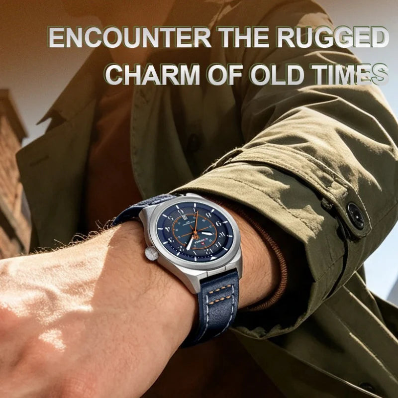 Reloj de pulsera NAVIFORCE para hombre, de cuarzo, elegante, con fecha automática, resistente al agua, de cuero genuino, para negocios, diseño único.