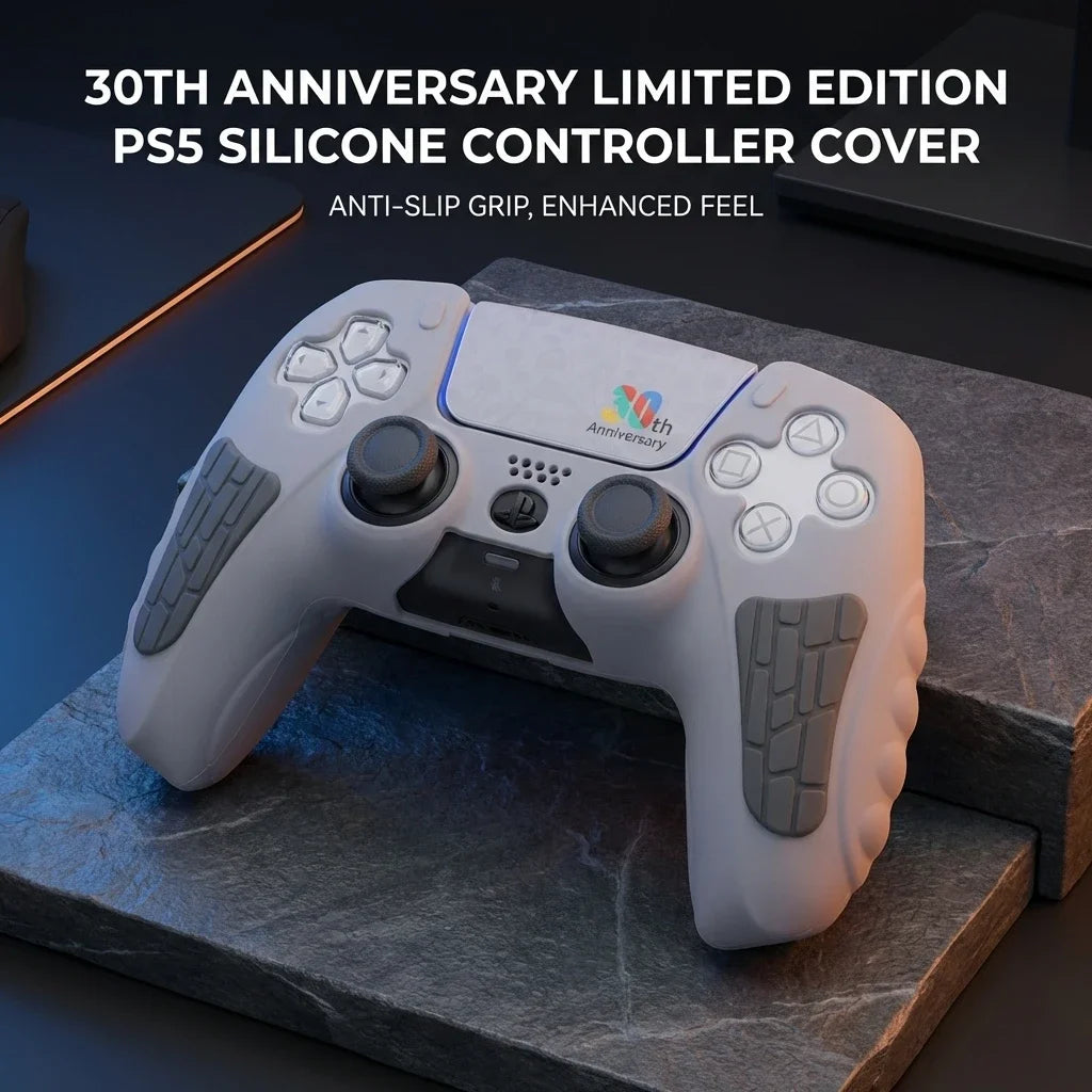 Funda de silicona para control de PS5 de edición limitada, 30.º aniversario, con adhesivo para panel táctil, accesorio de carcasa para control de PlayStation 5