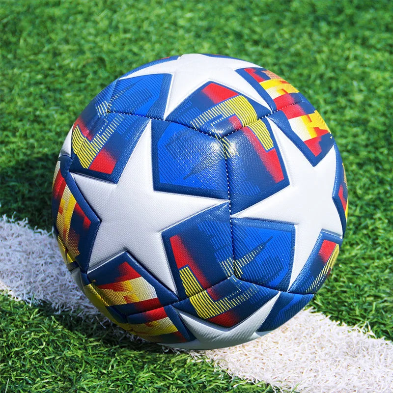 Balones de fútbol tamaño oficial 5 Material de PU entrenamiento de partido sin costuras equipo de portería de fútbol entrenamiento funcional profesional al aire libre