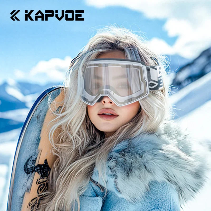 Kapvoe, nuevas gafas de esquí para hombre, máscara antiniebla para Snowboard, gafas de nieve fotocromáticas para mujer, gafas de protección UV400, gafas de invierno para moto de nieve