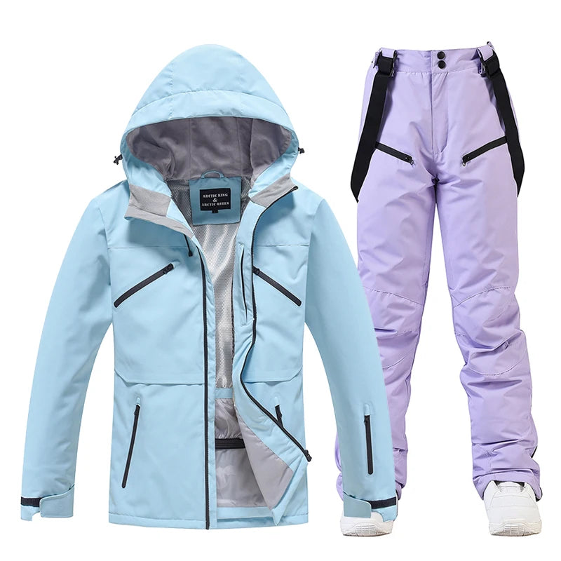Conjunto de traje de esquí impermeable para hombre y mujer, traje de nieve, conjunto de chaqueta y pantalón de esquí, ropa de exterior, snowboard, en general