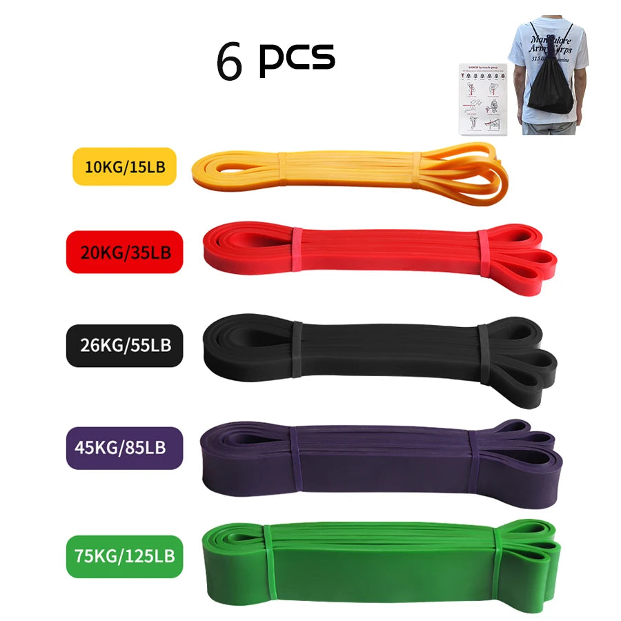 Banda de resistencia de látex para Pilates y entrenamiento, banda elástica de ejercicio para fuerza deportiva, banda de asistencia para dominadas, equipo de Fitness resistente