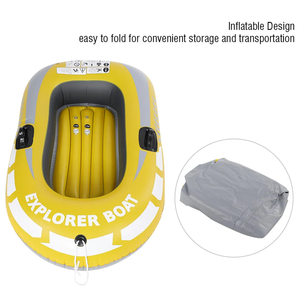 Bote Inflable Individual para Deriva, Kayak Inflable de PVC, Canoa, Bote de Aire para Remar, Pesca, Deriva, Buceo y Natación