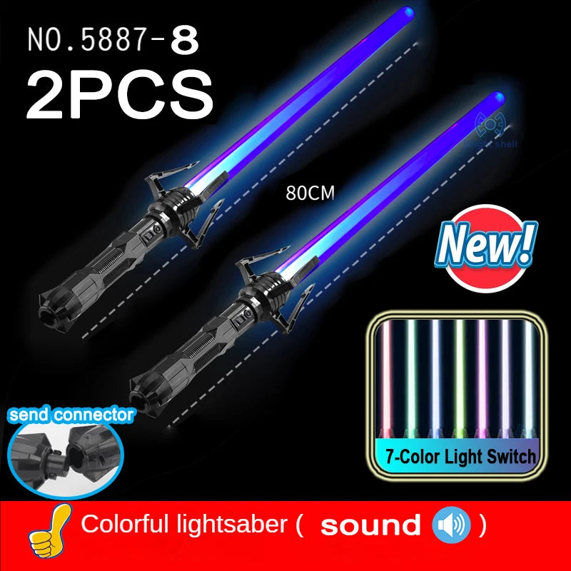 Nuevos juguetes de sable de luz láser RGB con 7 colores intercambiables, efectos de sonido Force FX, sonido de disparo (FOC), juguetes Jedi, regalos