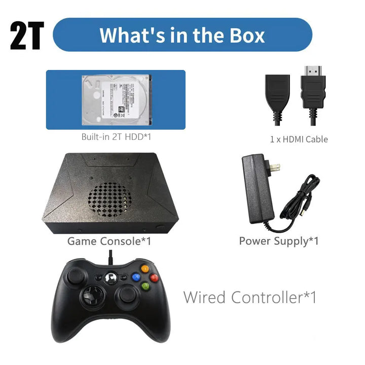 Consola de Juegos LZAKMR S1 con Sistema Dual Win11, 2TB/4TB, Más de 99,999 Juegos, Más de 60 Emuladores, 4K HD, Controles Inalámbricos