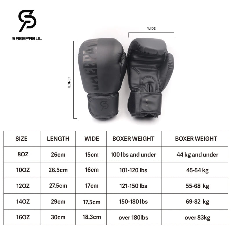 Guantes De boxeo 8 10 12 14 16OZ Muay Thai Guantes De Boxeo Sanda lucha libre MMA Kick Guantes De entrenamiento De boxeo mitones para hombres y mujeres