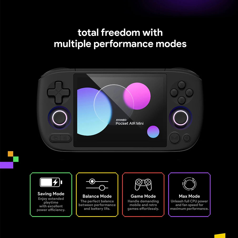 AYANEO Pocket Air Mini Retro Handheld Game Console 4.2 Inch Screen MTK Helio G90T Processor Hall Joystick Portable Pocket Android Retro Gaming Console