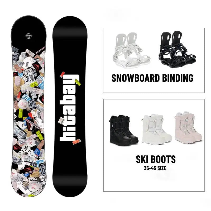 Tabla de snowboard, tabla individual, pizarra pequeña, monopatín de entrada para adultos, traje de tres piezas.
